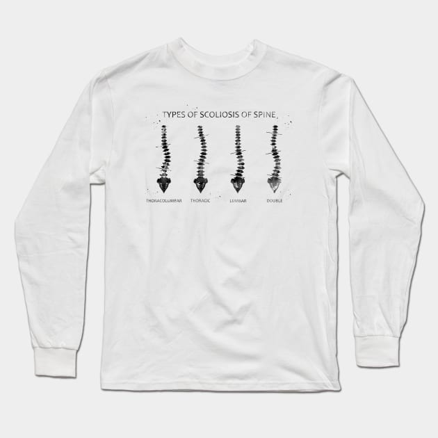 Type of scoliosis of spine Long Sleeve T-Shirt by erzebeth